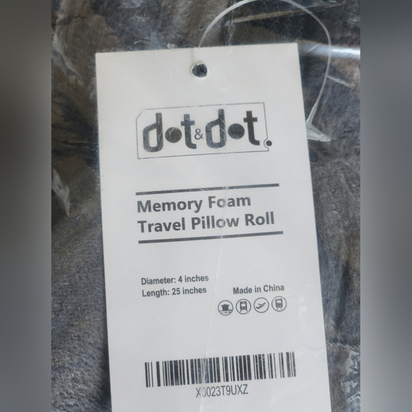 Travel Pillow - Gray Memory Foam Roll Up Travel Pillow BRAND NEW - Picture 5 of 6